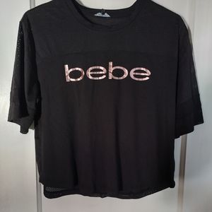 Bebe black silkish blouse/jersey
